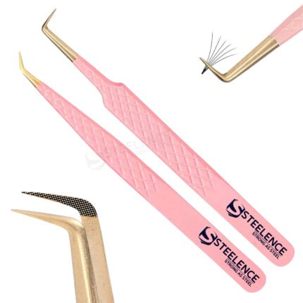 Buy lash tweezers bulk Japanese eyelash extension tweezers from Sialkot with fiber tip gold point