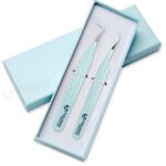 Best wholesale eyelash extension tweezers manufacturer USA fiber tip mint green lash tweezers set