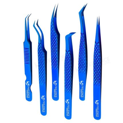 Custom lash tweezers manufacturer offering professional fiber tip eyelash tweezers set for volume and isolation