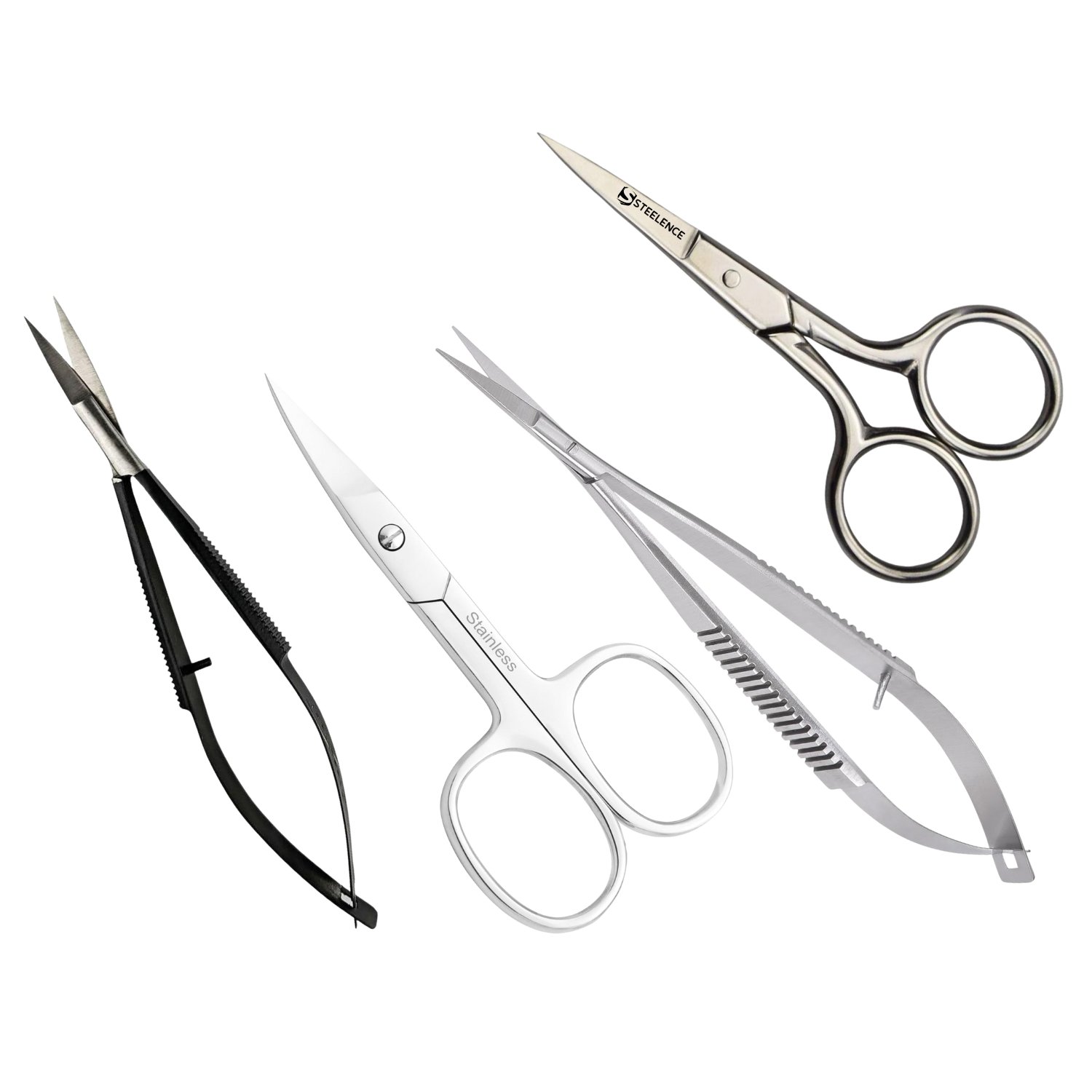 Steelence precision eyebrow and eyelash scissors for bulk and wholesale buyers, manufactured in Pakistan for global supply.