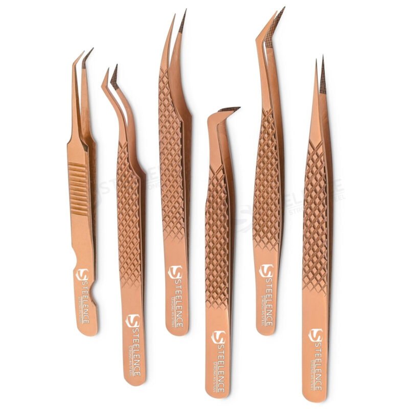 Professional eyelash extension tweezers wholesale with high closure tips for volume and classic lash application