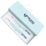 Best wholesale eyelash extension tweezers manufacturer USA fiber tip mint green lash tweezers set
