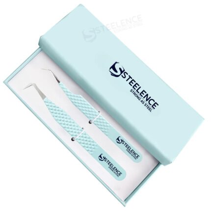 Best wholesale eyelash extension tweezers manufacturer USA fiber tip mint green lash tweezers set