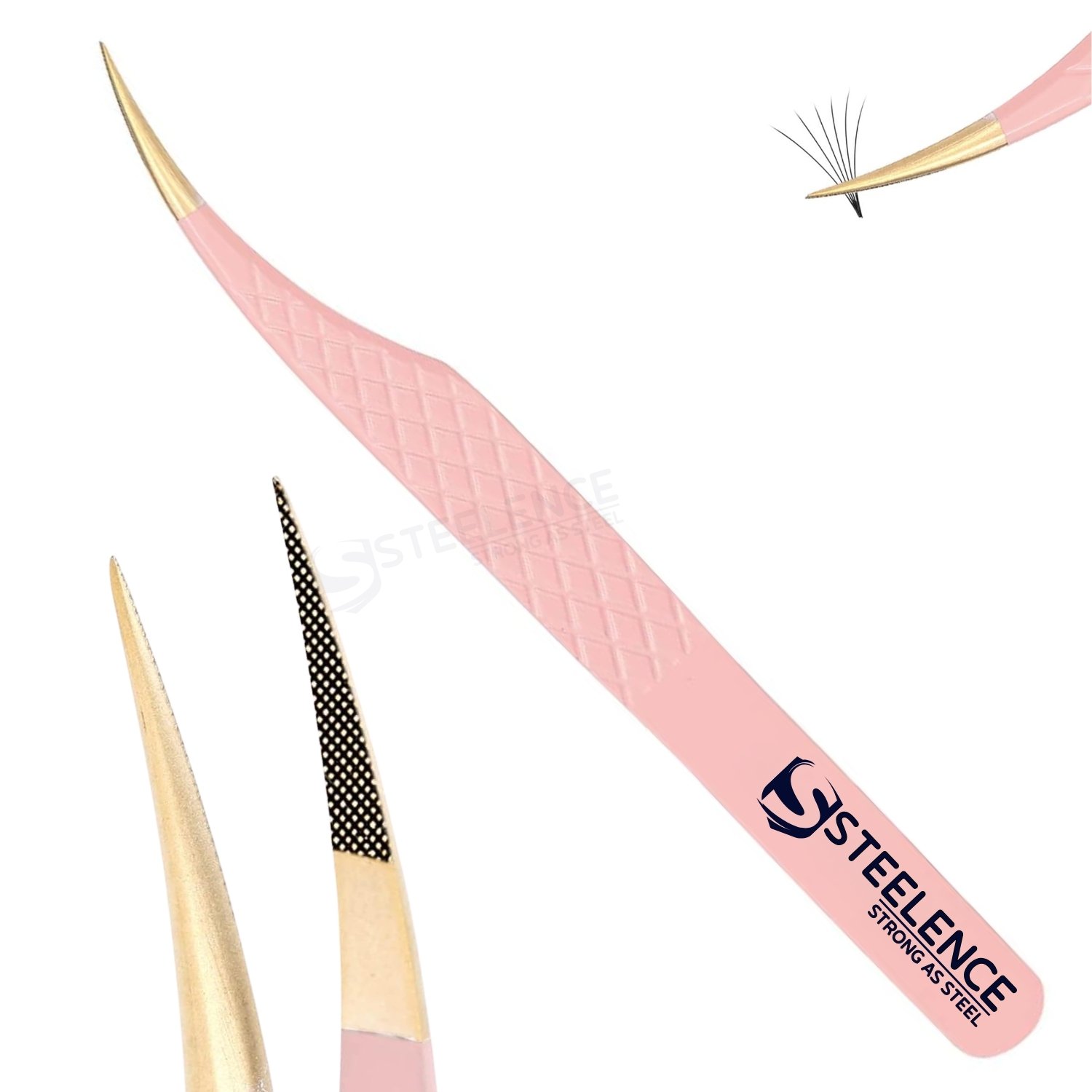 pink-straight-eyelash-tweezers Pink straight eyelash tweezers with smooth grip handle designed for professional lash isolation and extension work